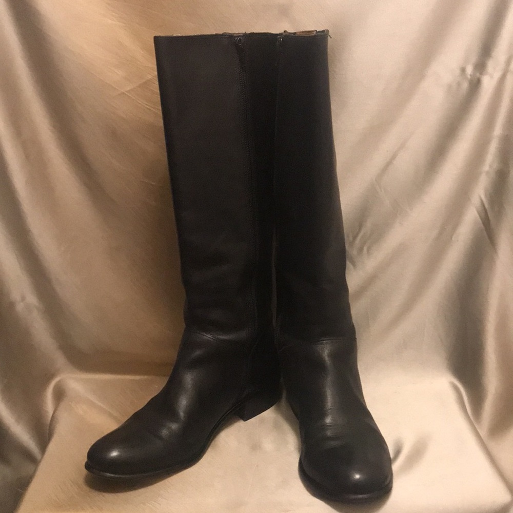 Women’s Corso Como Black Leather Knee High Motorcycle Style Boot Sz.9